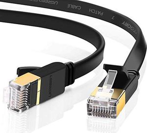 Ugreen Kabel Ethernet UGREEN Cat 7 10Gbit / s 600Mhz Kabel LAN Płaski kabel sieciowy Cat7 FTP z pozłacanym złączem RJ45 kompatybilny z Cat 6 Cat.5e Cat.5 do routera, modemu, przełącznika, PS4 / 3, panelu krosowego (2m) 1