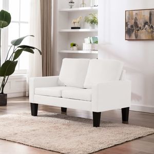 vidaXL 2-osobowa sofa, biała, sztuczna skóra 1