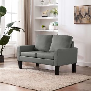 vidaXL 2-osobowa sofa, szara, sztuczna skóra 1