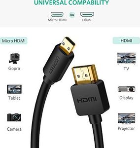 Kabel Ugreen HDMI Micro - HDMI Micro 1m czarny (30148) 5