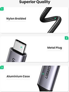 Kabel USB Ugreen Kabel UGREEN USB C do HDMI 4K przy 60 Hz Thunderbolt 3 kompatybilny z przejściówką typu C do HDMI obsługiwany przez MacBook Pro 2020, iPad Pro 2020, Surface Go 2, Surface Pro 7, Samsung S20 (2 m) 7