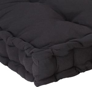 vidaXL Poduszka na podłogę lub palety, bawełna, 120x40x7 cm, czarna 6