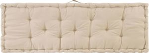 vidaXL Poduszka na podłogę lub palety, bawełna, 120x40x7 cm, beżowa 5
