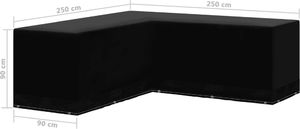 vidaXL Pokrowiec na narożne meble ogrodowe, 12 oczek, 250x250x90 cm 6