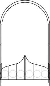 vidaXL Pergola ogrodowa z furtką, czarna, 138x40x238 cm, żelazna 2