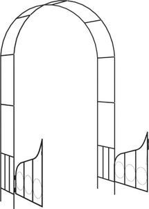 vidaXL Pergola ogrodowa z furtką, czarna, 138x40x238 cm, żelazna 5