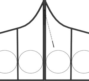 vidaXL Pergola ogrodowa z furtką, czarna, 138x40x238 cm, żelazna 6