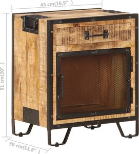 vidaXL Szafka nocna, 43x30x51 cm, lite, surowe drewno mango 7