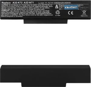 Bateria Qoltec do laptopa Asus A32-K72 | 11.1 V | 4400 mAh (52510.A32-K72) 1