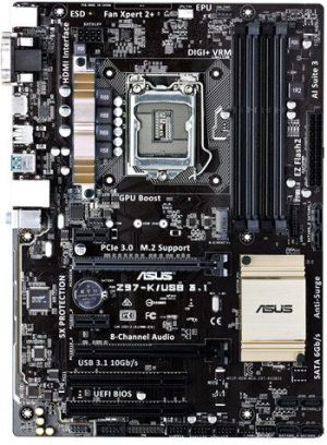 Płyta główna Asus Z97-K/USB 3.1, Z97, DualDDR3-1600, SATA3, RAID, USB 3.1, HDMI, DVI, ATX (Z97-K/USB 3.1) 3