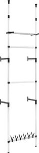 vidaXL Teleskopowy system z półką i drążkami do garderoby, aluminiowy 2