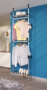 vidaXL Teleskopowy system z półką i drążkami do garderoby, aluminiowy 5