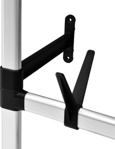 vidaXL Teleskopowy system z półką i drążkami do garderoby, aluminiowy 8