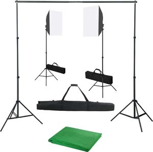 Zestaw studyjny vidaXL Fotograficzny zestaw studyjny z lampami softbox i tłem 1