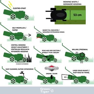 Kosiarka spalinowa Green Tiger Kosiarka spalinowa GT-BS675-53 (10185) 12