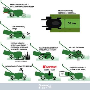 Kosiarka spalinowa Green Tiger GT-LC196-53 13