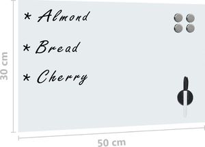vidaXL Ścienna tablica magnetyczna, szklana, 50 x 30 cm 5
