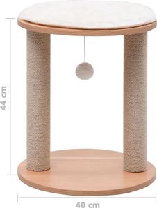 vidaXL Mały drapak dla kota, ze słupkami sizalowymi, 44 cm 4