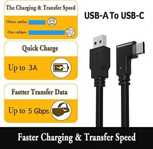 Kabel USB Dethinton Kabel Oculus Quest Link, 5 m, kabel Dethinton Oculus Quest, szybki transfer danych i szybkie ładowanie, kabel USB-C, kompatybilny z zestawem słuchawkowym Oculus Quest i PC do gier 3