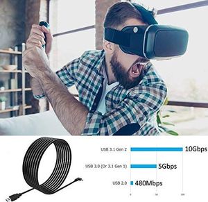 Kabel USB Dethinton Kabel Oculus Quest Link, 5 m, kabel Dethinton Oculus Quest, szybki transfer danych i szybkie ładowanie, kabel USB-C, kompatybilny z zestawem słuchawkowym Oculus Quest i PC do gier 6