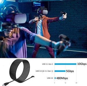 Kabel USB Dethinton Kabel Oculus Quest Link, 5 m, kabel Dethinton Oculus Quest, szybki transfer danych i szybkie ładowanie, kabel USB-C, kompatybilny z zestawem słuchawkowym Oculus Quest i PC do gier 8