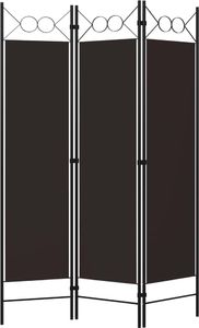 vidaXL Parawan 3-panelowy, brązowy, 120 x 180 cm 2