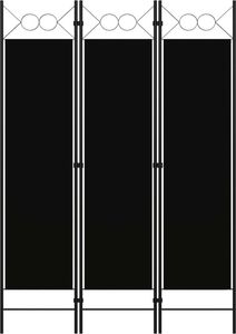 vidaXL Parawan 3-panelowy, czarny, 120 x 180 cm 1
