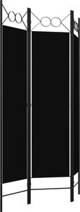 vidaXL Parawan 3-panelowy, czarny, 120 x 180 cm 3