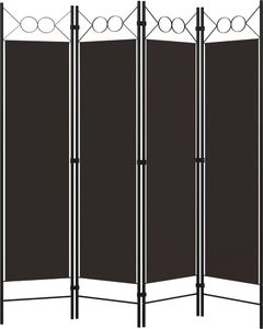 vidaXL Parawan 4-panelowy, brązowy, 160 x 180 cm 2