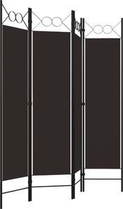 vidaXL Parawan 4-panelowy, brązowy, 160 x 180 cm 3