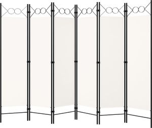 vidaXL Parawan 6-panelowy, biały, 240 x 180 cm 2