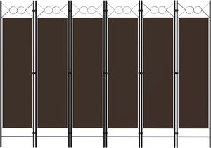 vidaXL Parawan 6-panelowy, brązowy, 240 x 180 cm 1