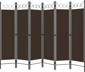 vidaXL Parawan 6-panelowy, brązowy, 240 x 180 cm 2