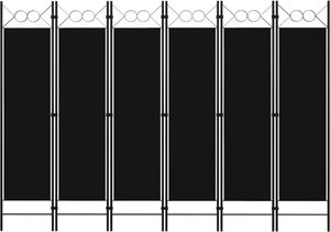 vidaXL Parawan 6-panelowy, czarny, 240 x 180 cm 1