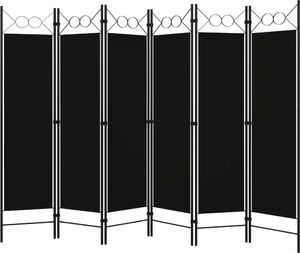 vidaXL Parawan 6-panelowy, czarny, 240 x 180 cm 2