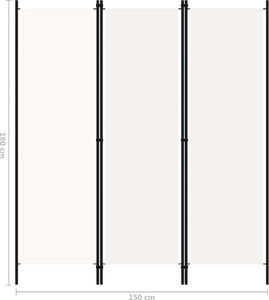 vidaXL Parawan 3-panelowy, biały, 150 x 180 cm 6