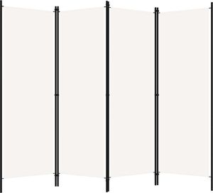 vidaXL Parawan 4-panelowy, biały, 200 x 180 cm 2