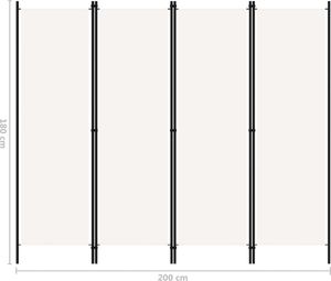 vidaXL Parawan 4-panelowy, biały, 200 x 180 cm 6