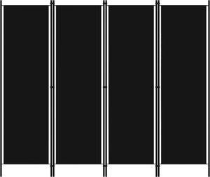 vidaXL Parawan 4-panelowy, czarny, 200 x 180 cm 1
