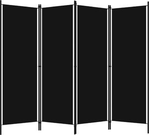vidaXL Parawan 4-panelowy, czarny, 200 x 180 cm 2