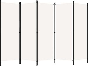 vidaXL Parawan 5-panelowy, biały, 250 x 180 cm 2