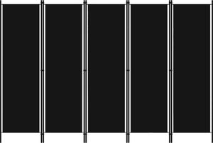 vidaXL Parawan 5-panelowy, czarny, 250 x 180 cm 1