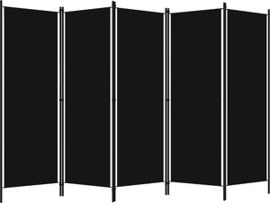 vidaXL Parawan 5-panelowy, czarny, 250 x 180 cm 2