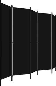 vidaXL Parawan 5-panelowy, czarny, 250 x 180 cm 3