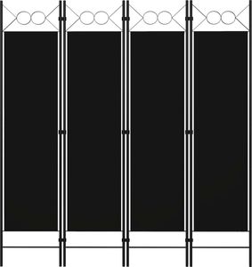 vidaXL Parawan 4-panelowy, czarny, 160 x 180 cm 1