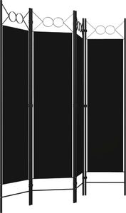 vidaXL Parawan 4-panelowy, czarny, 160 x 180 cm 3
