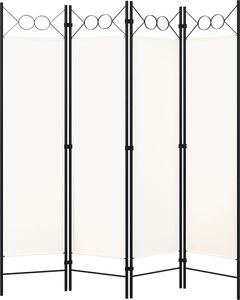 vidaXL Parawan 4-panelowy, biały, 160 x 180 cm 2