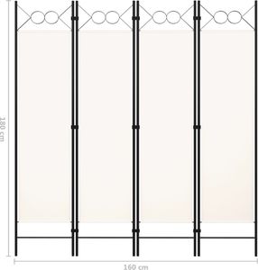 vidaXL Parawan 4-panelowy, biały, 160 x 180 cm 6
