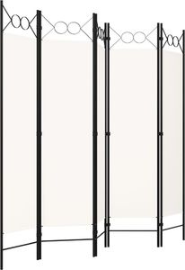 vidaXL Parawan 5-panelowy, biały, 200 x 180 cm 3