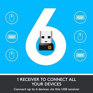 Mysz Logitech Mysz bezprzewodowa M705 Marathon, połączenie 2,4 GHz przez odbiornik USB Unifying, czujnik laserowy 1000 DPI, 3-letnia żywotność baterii, 7 przycisków, PC / Mac - czarny 9